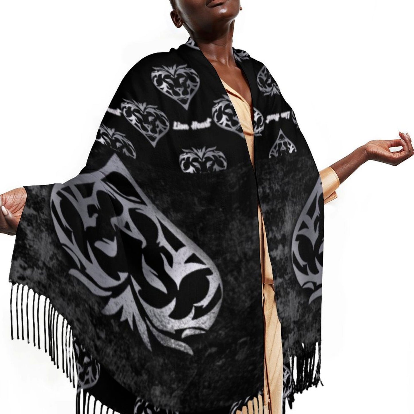 Lion Heart Tassel scarf (Onyx)