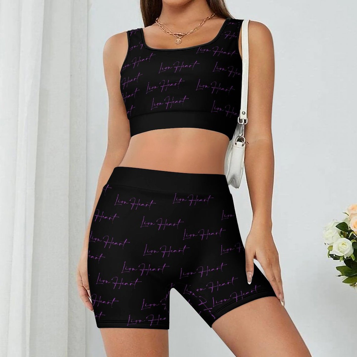 Lion Heart Yoga Set (Purple Stitch)