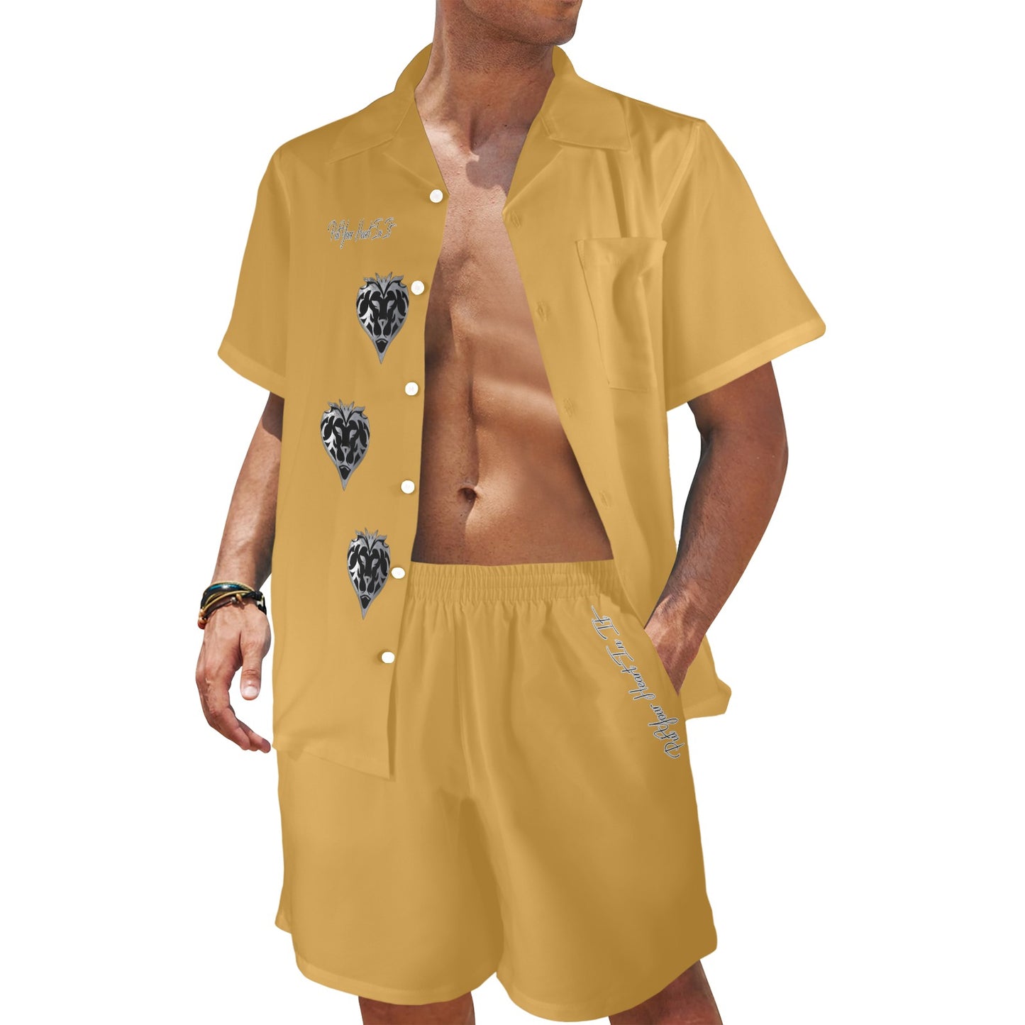Put Your Heart In It Button Down Set (Gold)