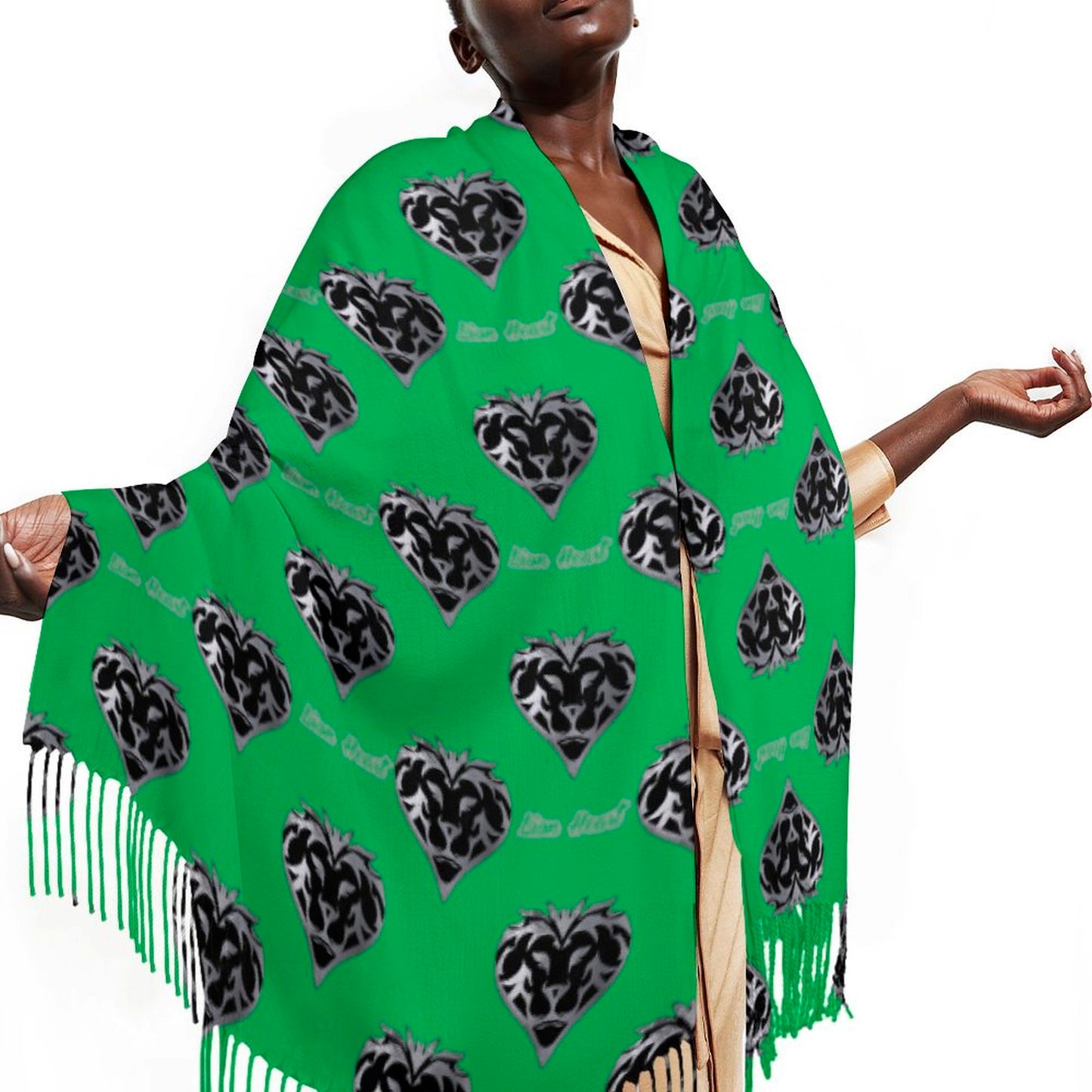 Lion Heart Tassel scarf (Emerald)