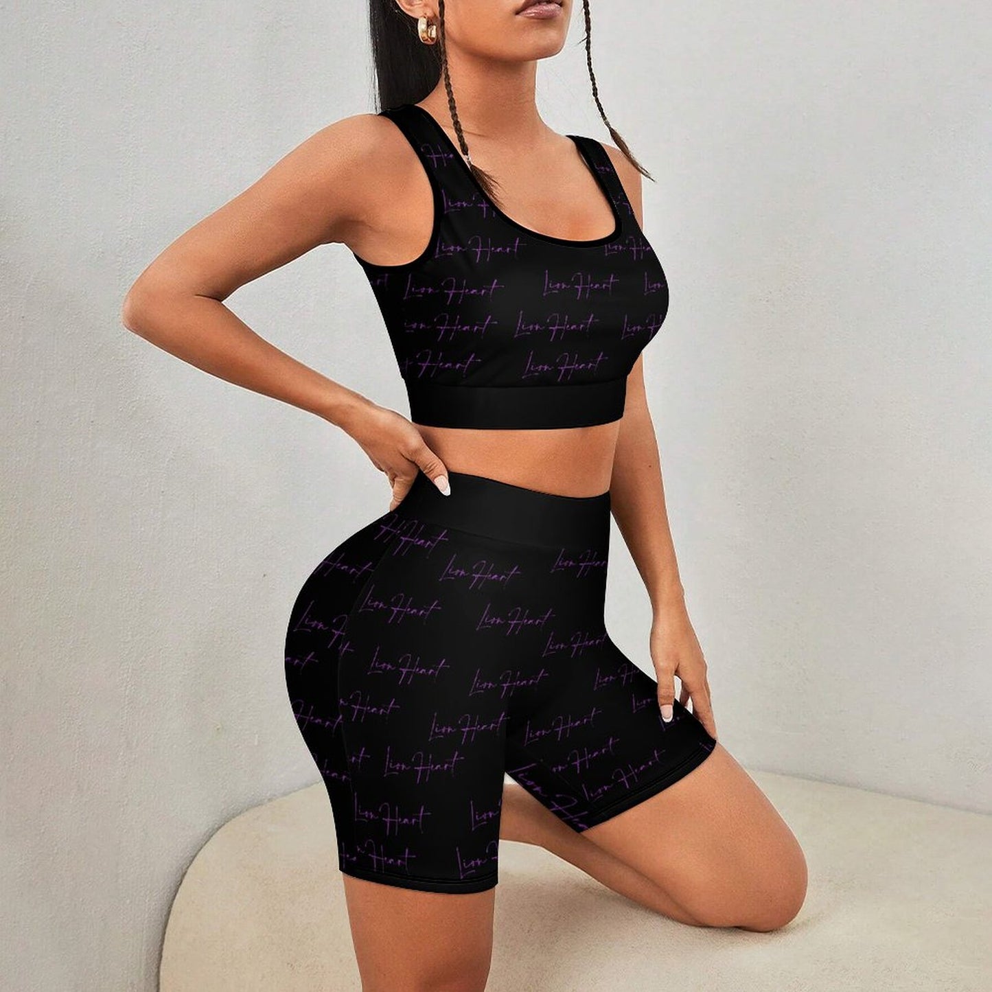 Lion Heart Yoga Set (Purple Stitch)
