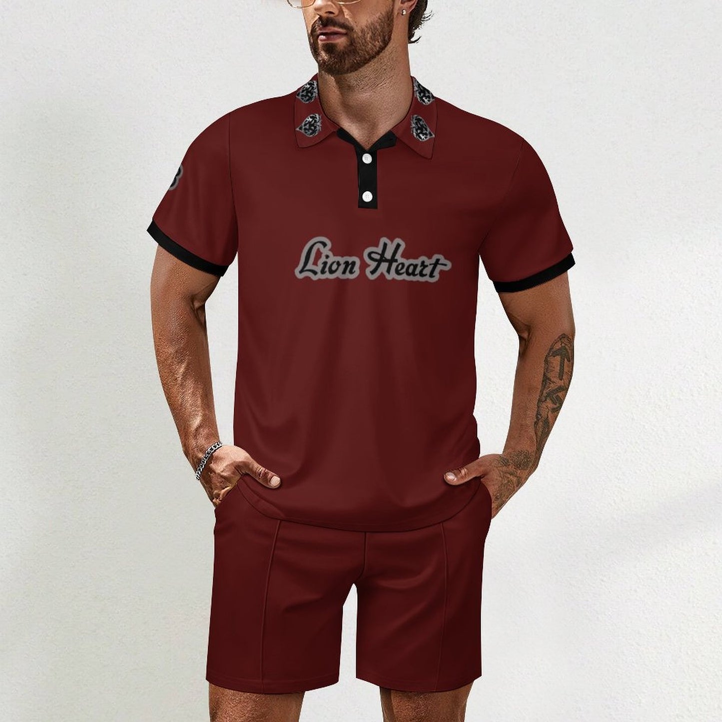 Lion Heart POLO shirt set (Ruby Red)