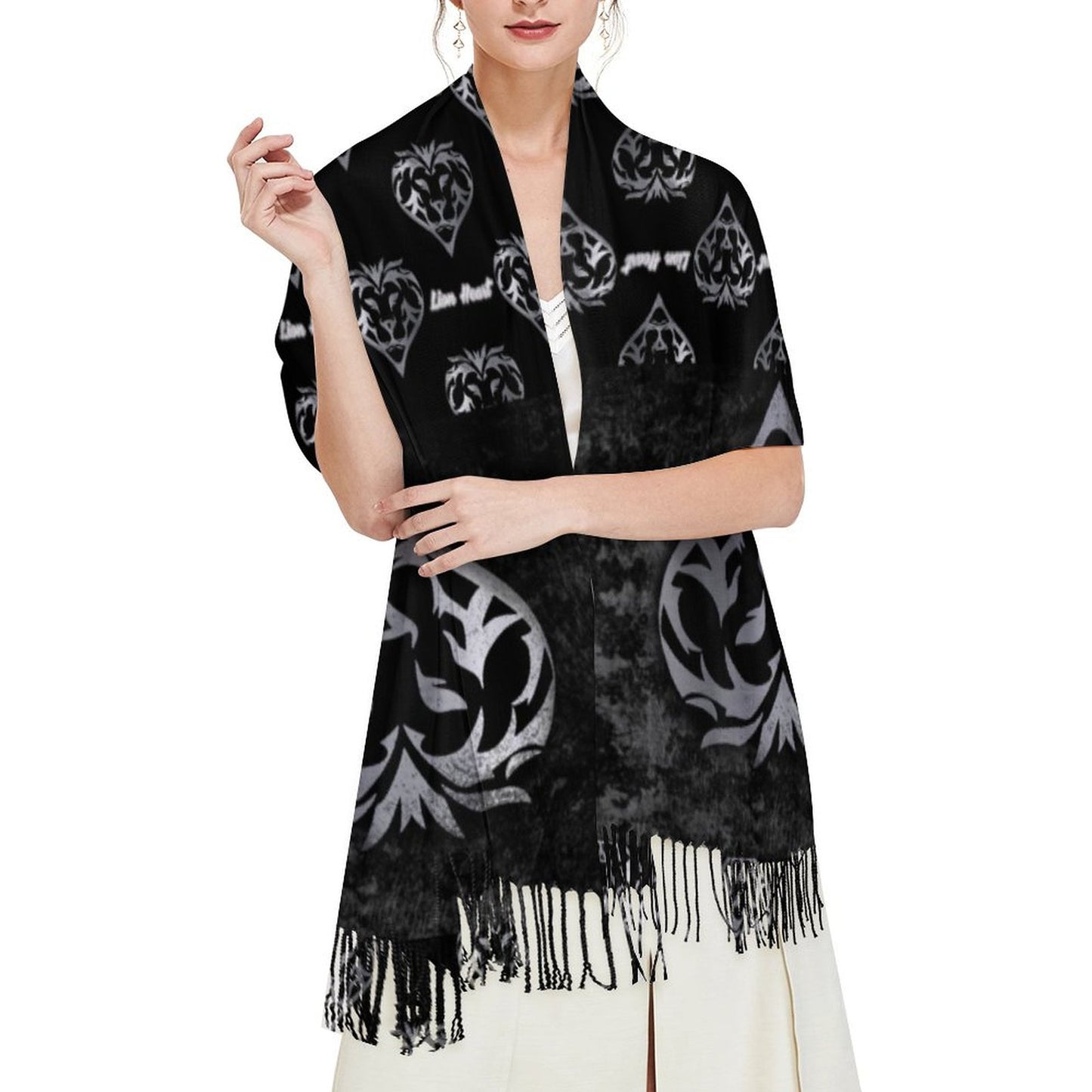 Lion Heart Tassel scarf (Onyx)