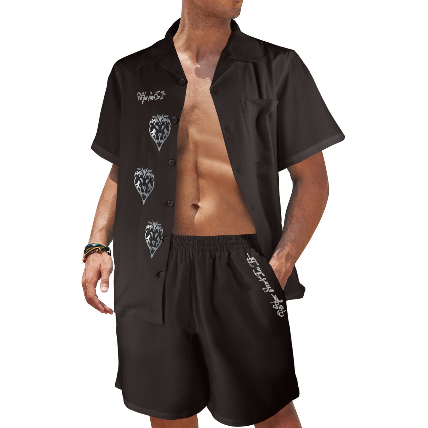 Put Your Heart In It Button Up Set (Onyx)