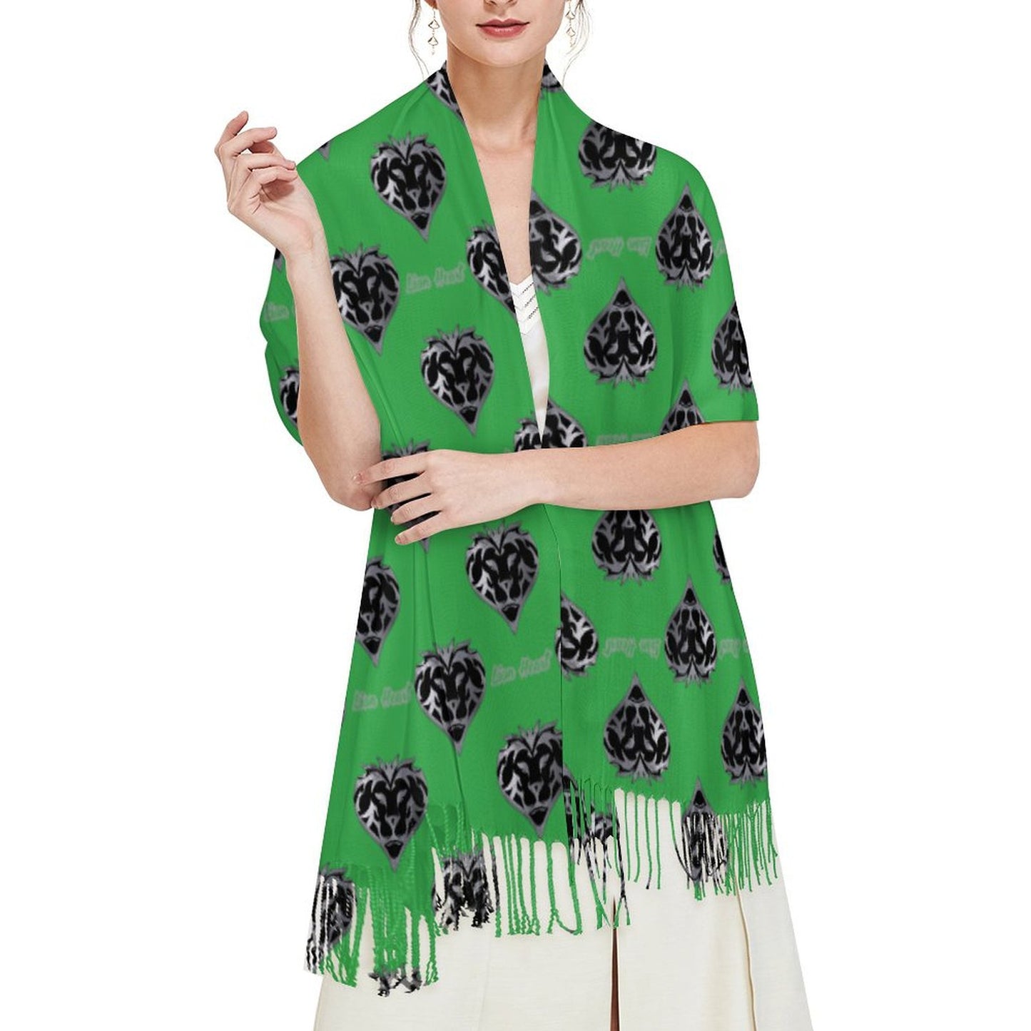 Lion Heart Tassel scarf (Emerald)