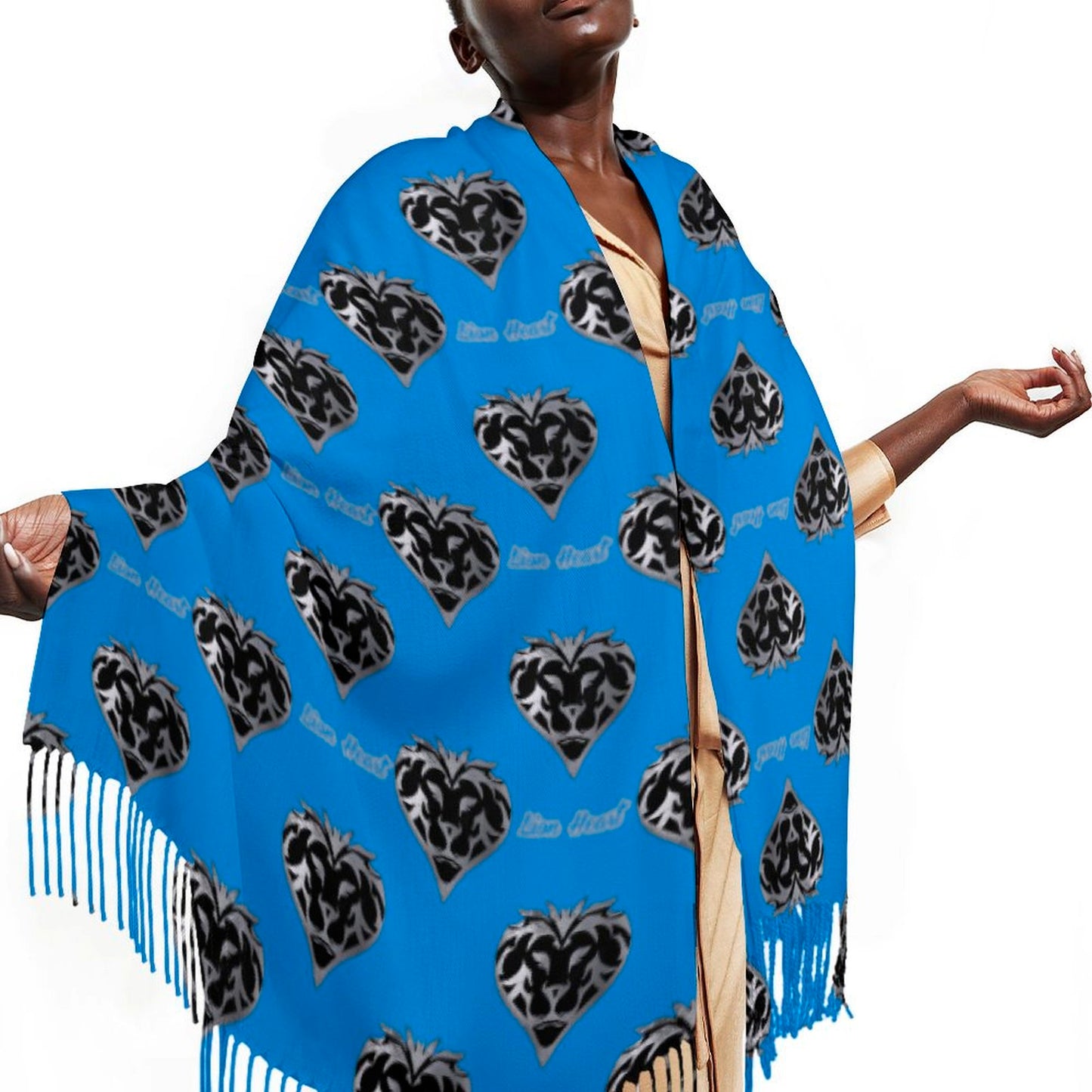 Lion Heart Tassel scarf (Royal Blue)