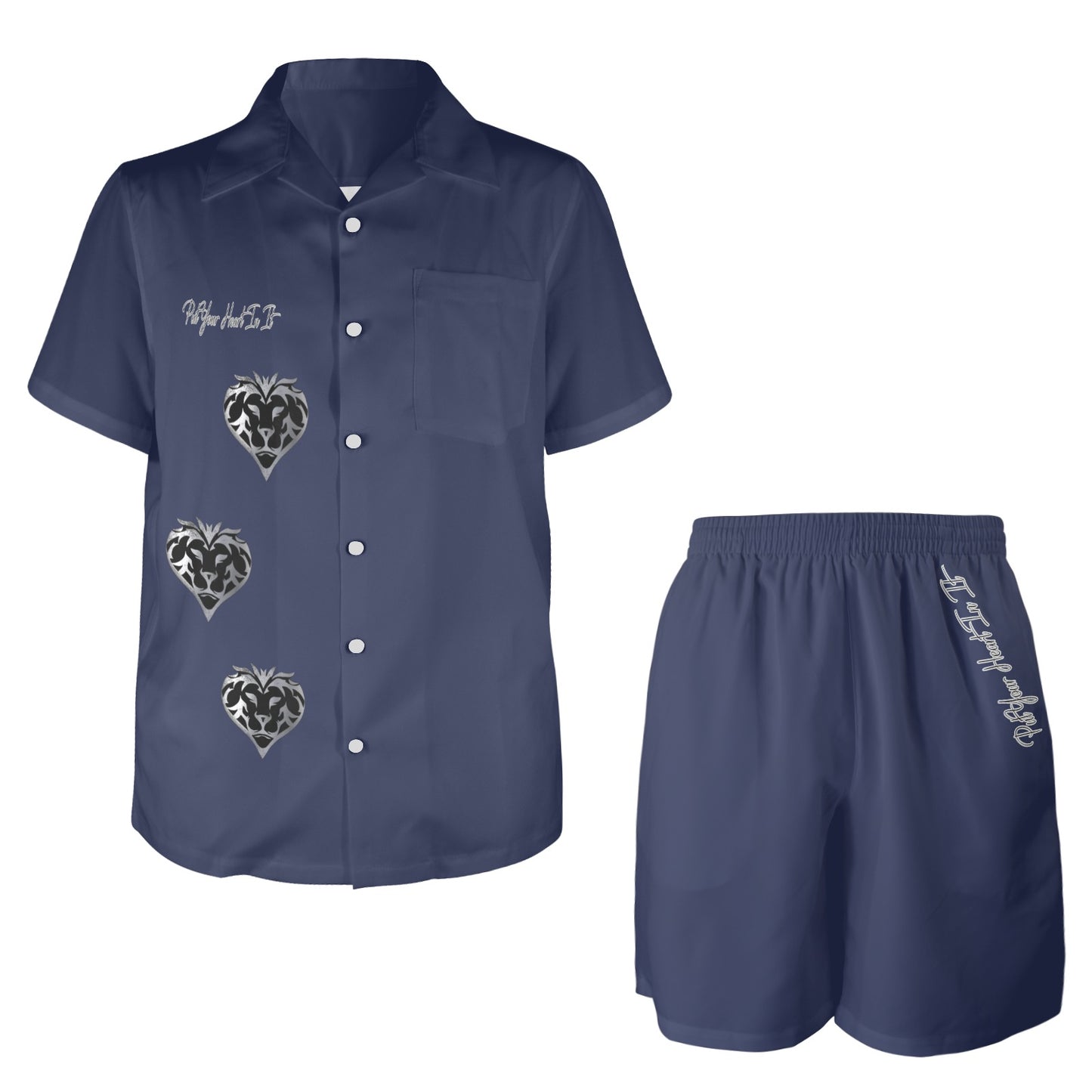 Put Your Heart In It Button Down Set (Royal Blue)