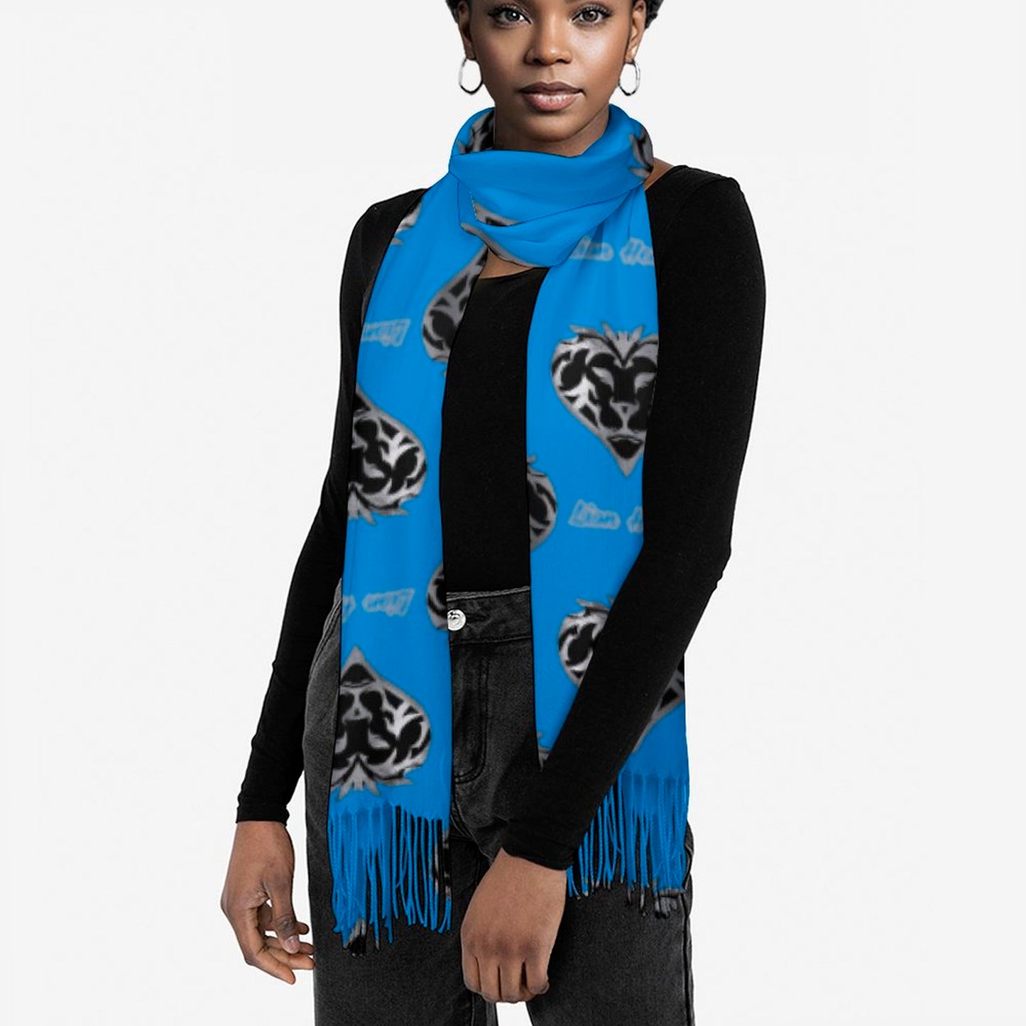 Lion Heart Tassel scarf (Royal Blue)