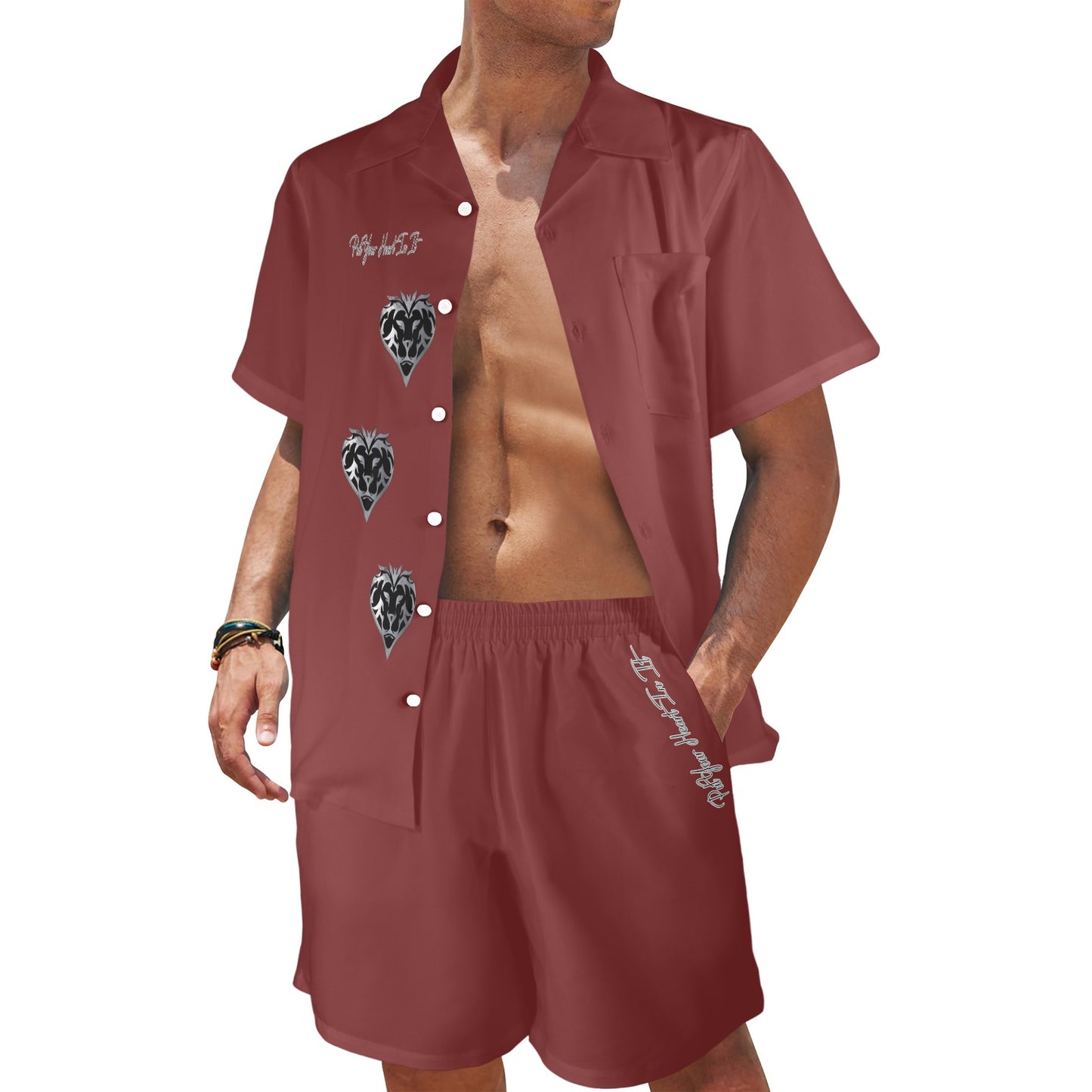 Put Your Heart In It Button Down Set (Ruby Red)