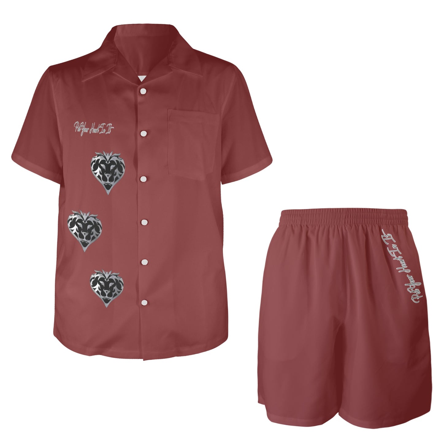Put Your Heart In It Button Down Set (Ruby Red)