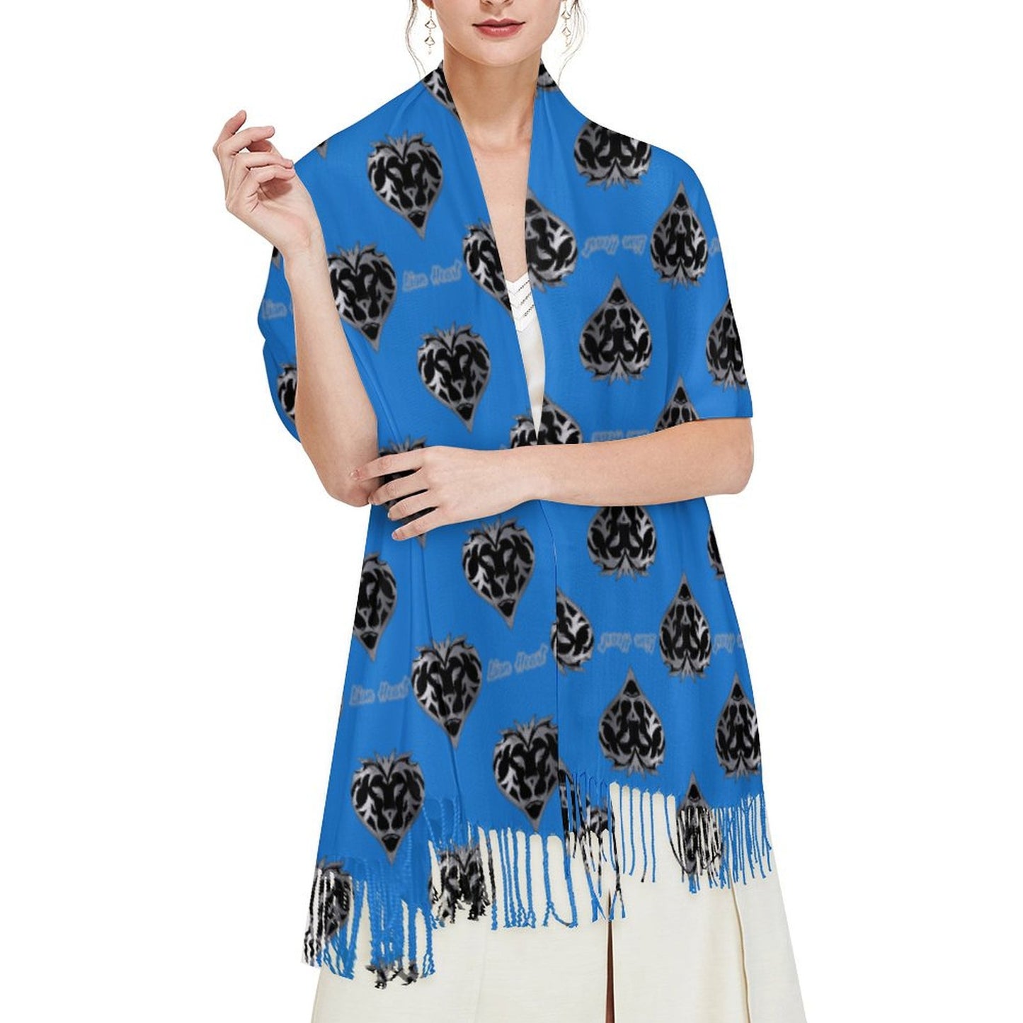 Lion Heart Tassel scarf (Royal Blue)