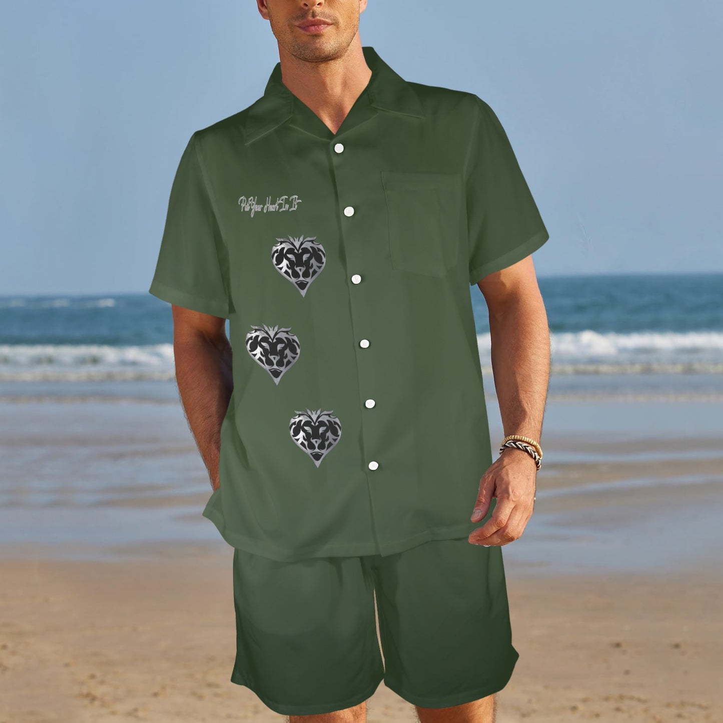 Put Your Heart In It Button Down Set (Emerald)