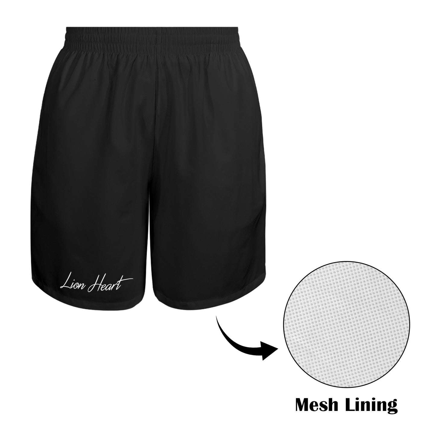 Lion Heart Beach Shorts BLK