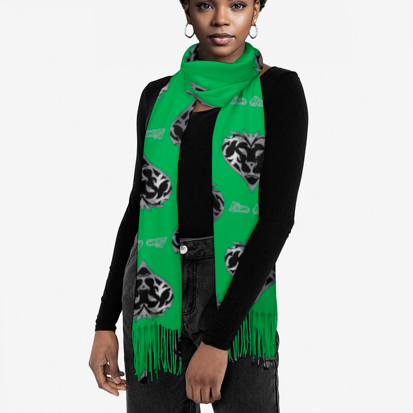Lion Heart Tassel scarf (Emerald)