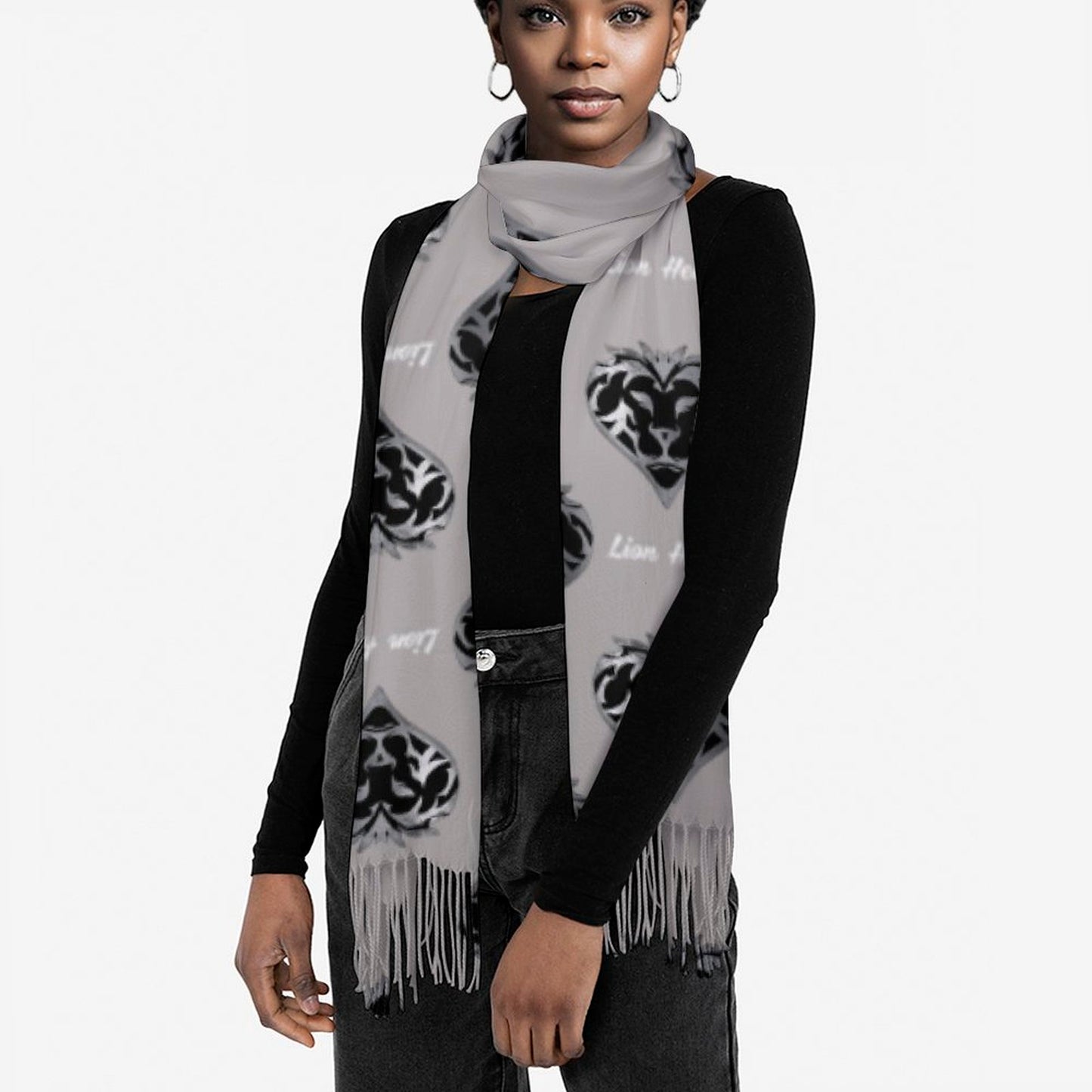 Lion Heart Tassel scarf (Platinum)
