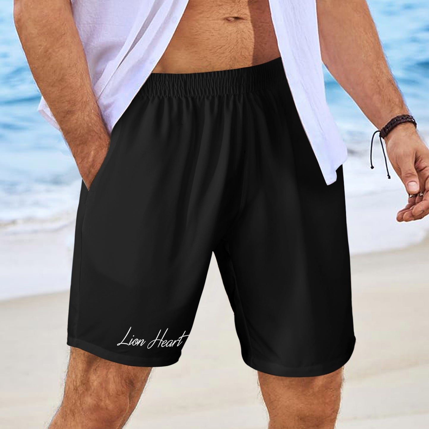 Lion Heart Beach Shorts BLK