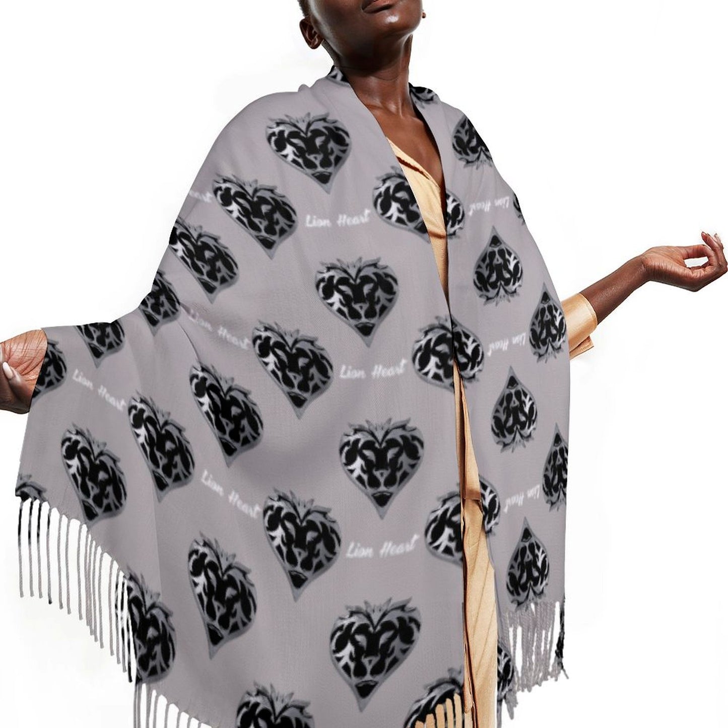 Lion Heart Tassel scarf (Platinum)