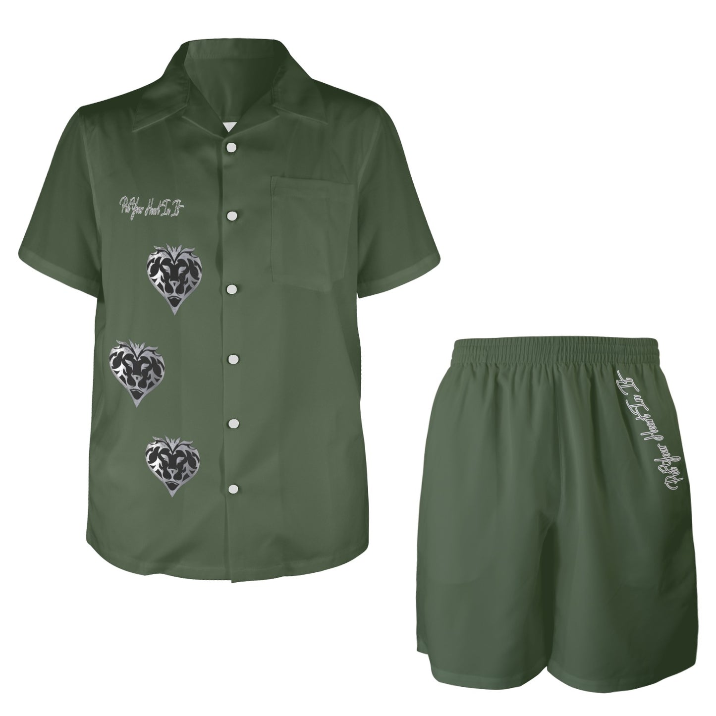 Put Your Heart In It Button Down Set (Emerald)