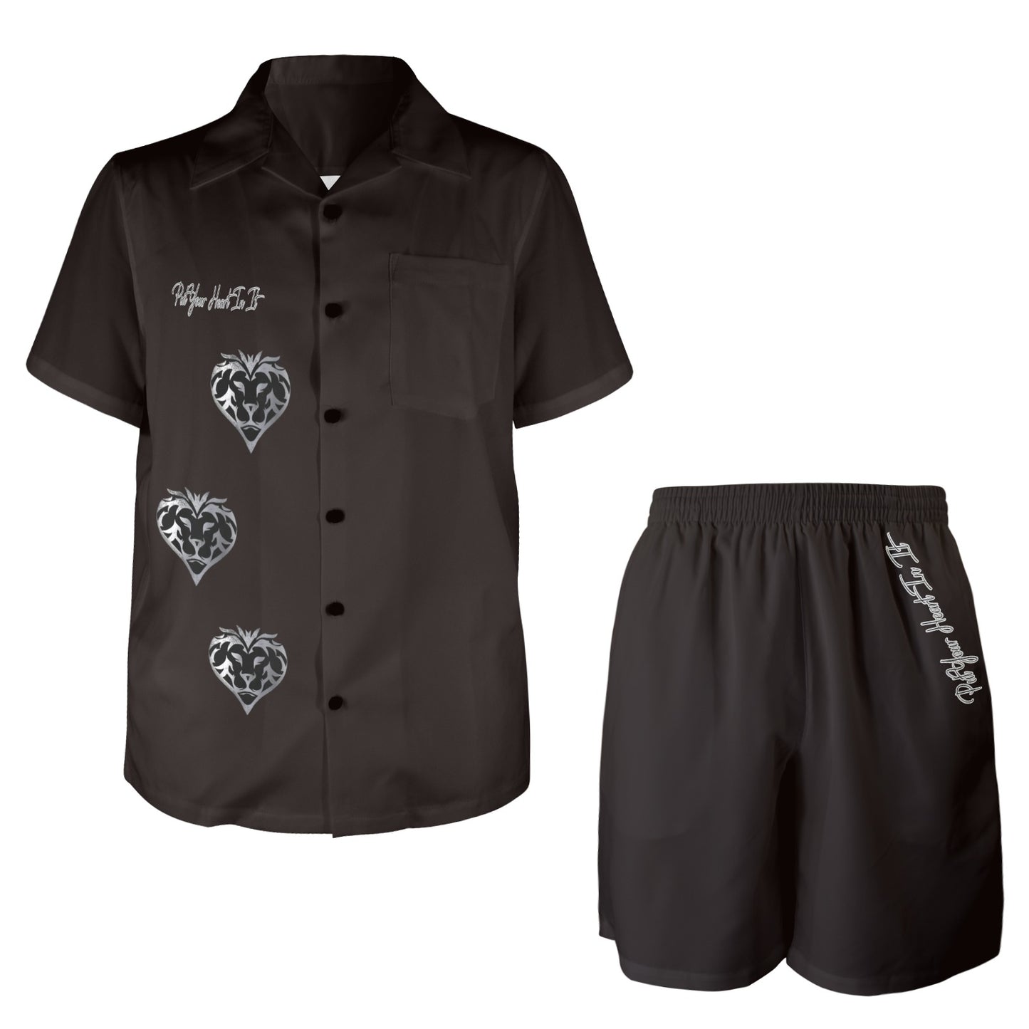 Put Your Heart In It Button Up Set (Onyx)